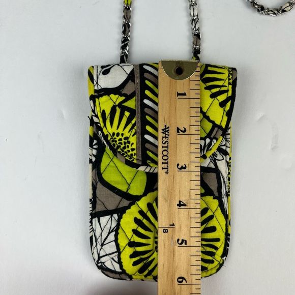 Vera Bradley Citron Green & Gray Phone Crossbody Purse Pouch - Picture 11 of 14